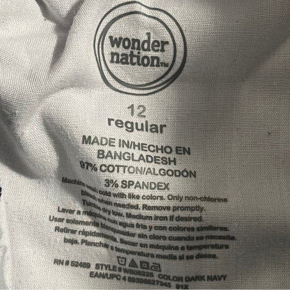 Shein & Wonder Nation size 12 navy blue & black pants & pink comfy shorts bundle - Picture 7 of 10